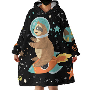 Space Sloth SWLF1627 Hoodie Wearable Blanket