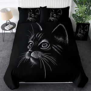 3D Cat In Awe Bedding Set - Beddingify