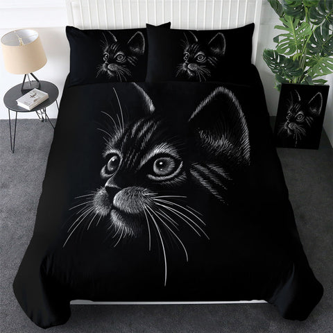 Image of 3D Cat In Awe Bedding Set - Beddingify