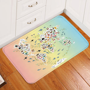 Colored Fauna Population Door Mat