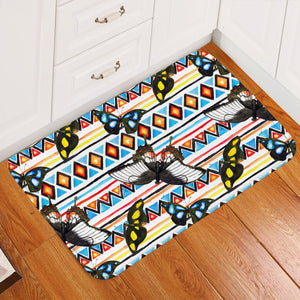 Butterflies Diamond Patterns Door Mat