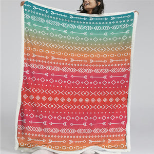 Colorful Tribal Arrow Sherpa Fleece Blanket - Beddingify