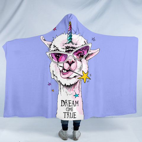 Image of Cool Llama Indigo SW0767 Hooded Blanket