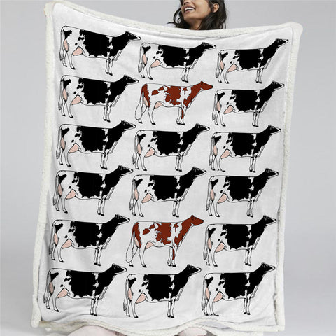 Image of Cows Sherpa Fleece Blanket