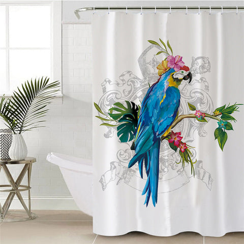 Image of Flowery Parrot SSR013084232 Shower Curtain