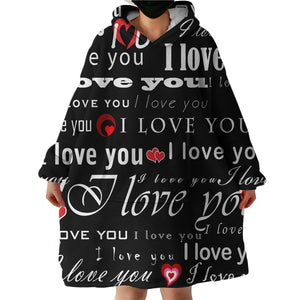 I Love You SWLF2969 Hoodie Wearable Blanket