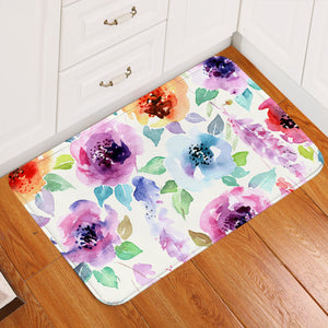 Painted Purple Flower Door Mat