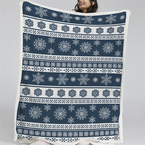 Image of Snowflake BLMT2222 Sherpa Fleece Blanket