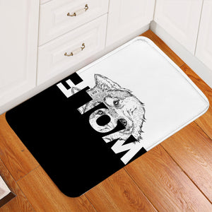 Black & White Wolf Door Mat