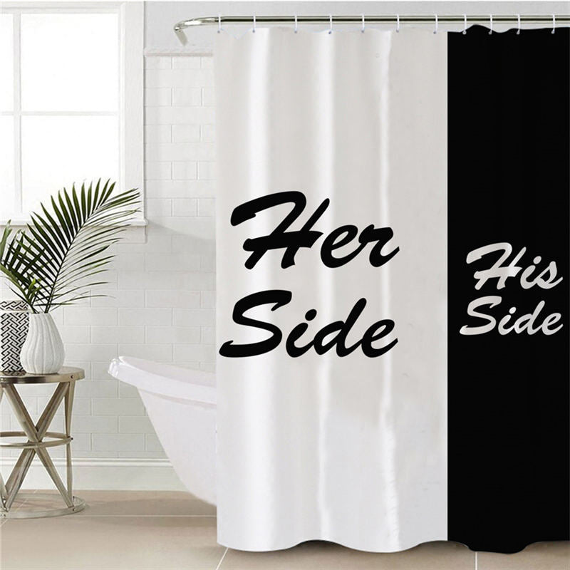 Her Side His Side 70:30 Shower Curtain