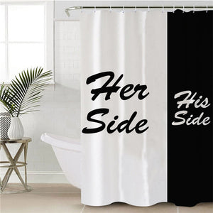 Her Side His Side 70:30 Shower Curtain