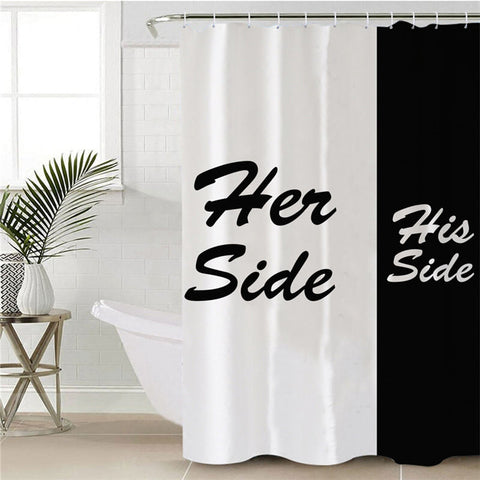 Image of Her Side His Side 70:30 Shower Curtain
