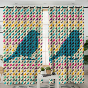 Swallow Themed 2 Panel Curtains