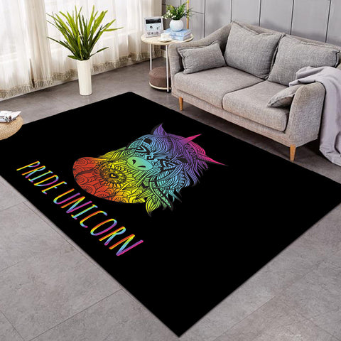 Image of Pride Unicorn Black SW0060 Rug