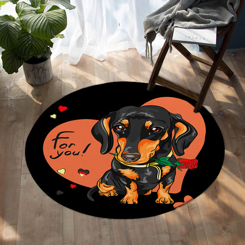 Image of For You Dachshund SW1562 Round Rug