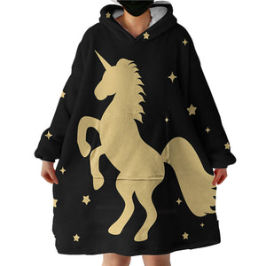 Gold Unicorn SWLF0508 Hoodie Wearable Blanket