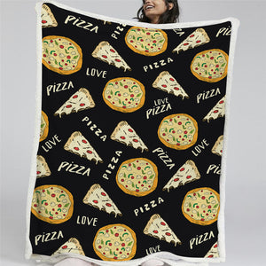 Pizza Sherpa Fleece Blanket