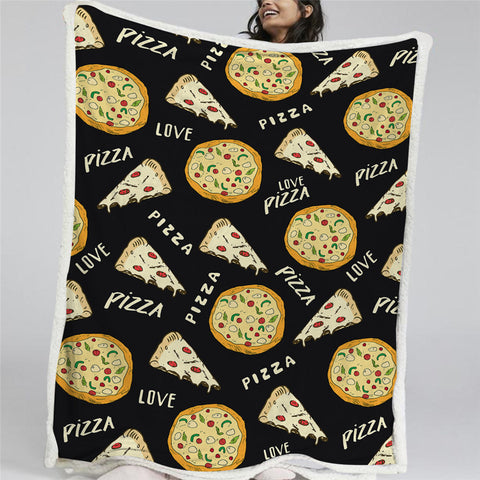 Image of Pizza Sherpa Fleece Blanket