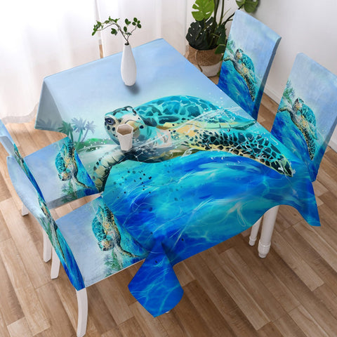 Image of Sea Turtle Life Tablecloth - Beddingify