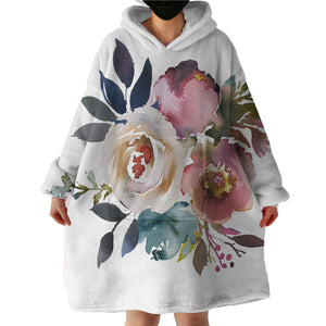 Painted Flowers SWLF2413 Hoodie Wearable Blanket