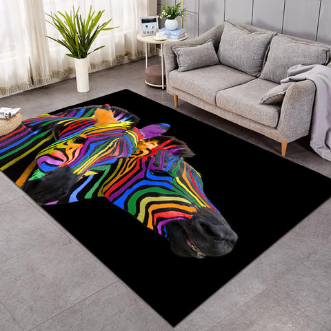 Image of Colorful Zebra Black SW1668 Rug