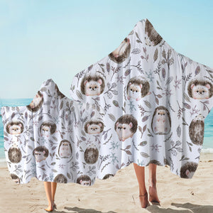 Cute Hedgehog Hooded Towel