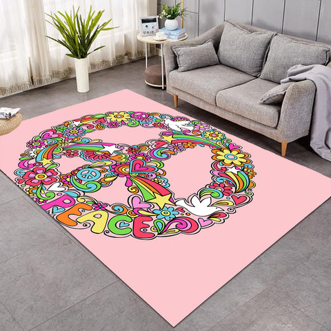 Image of Peace Wreath Pink SW0445 Rug