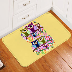 Silly Owls Tan Door Mat