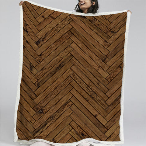 Image of Wood Pattern Sherpa Fleece Blanket - Beddingify