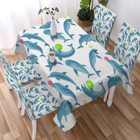 Image of Dolphins Soul Fins Tablecloth - Beddingify