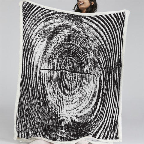 Image of Old Wood Themed Sherpa Fleece Blanket