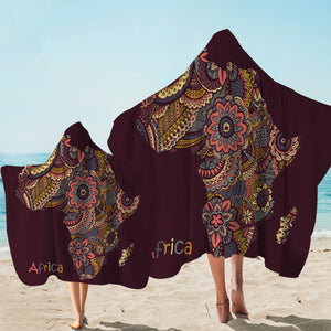 Africa Stylized Continent Hooded Towel