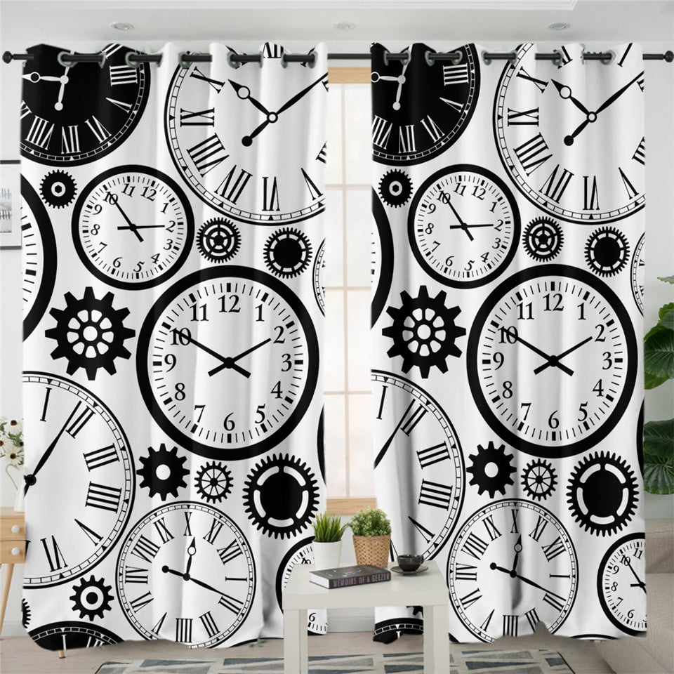 Clockwork Pattern 2 Panel Curtains