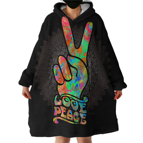 Image of Love & Peace SWLF0526 Hoodie Wearable Blanket