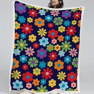Pretty Flowers Sherpa Fleece Blanket