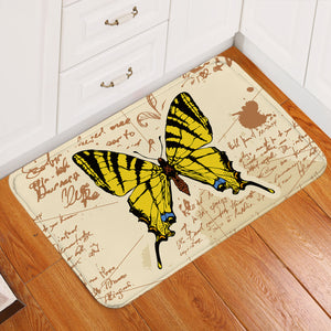 Gold Butterfly Letter Door Mat