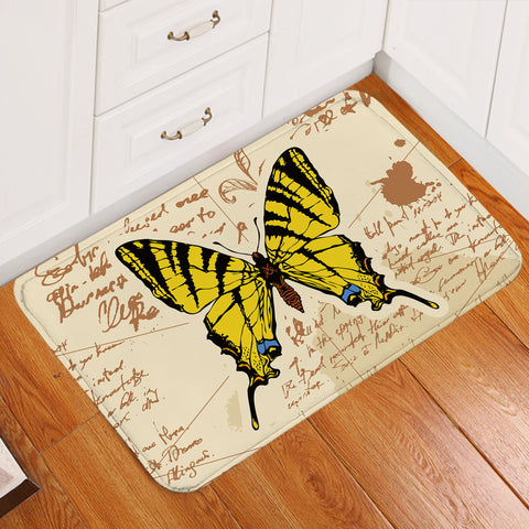 Image of Gold Butterfly Letter Door Mat