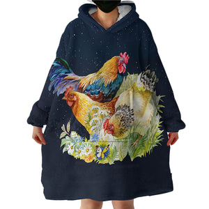 Chicken Garden SWLF1193 Hoodie Wearable Blanket