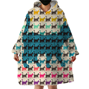 Cat Shapes SWLF0827 Hoodie Wearable Blanket