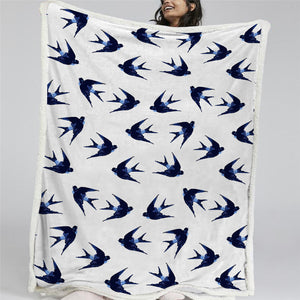 Spring Bird Sherpa Fleece Blanket