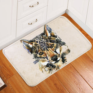 Tribal Wolf Tan Door Mat