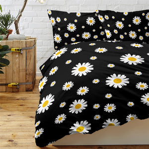 Daisy Patterns Black Bedding Set - Beddingify