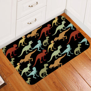 T-Rex Shapes Black Door Mat