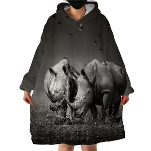 3D Rhinos SWLF0500 Hoodie Wearable Blanket