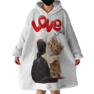 Love Cats SWLF2427 Hoodie Wearable Blanket