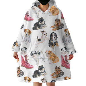 Puppies SWLF0043 Hoodie Wearable Blanket
