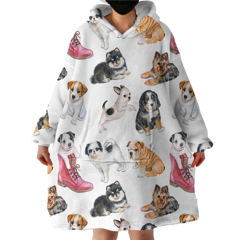 Image of Puppies SWLF0043 Hoodie Wearable Blanket