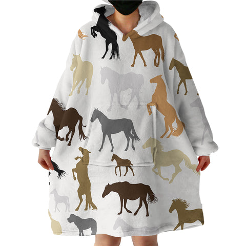 Image of Horse Shapes SWLF1560 Hoodie Wearable Blanket