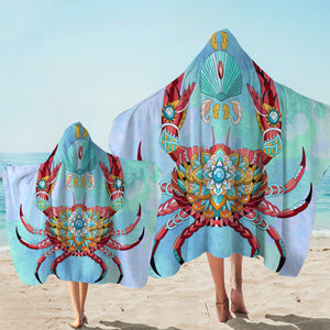 Arty Crab Light Blue Hooded Towel