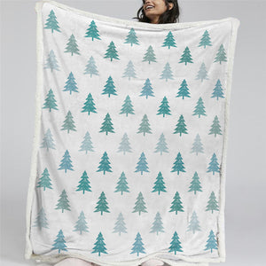 Christmas Trees Themed BLMT2444 Sherpa Fleece Blanket